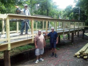 Baron Construction company working on the aviary boardwalk