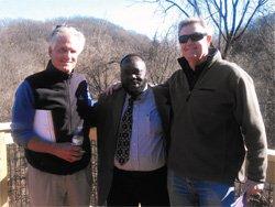 Mike Baron, Issac Okoreeh-baah and Norm Miede meet to discuss ADA improvements at Barbara J. Mapp Aviary Education Center. Photograph by Steve Ward